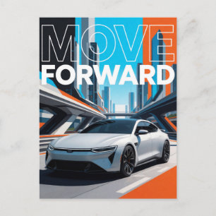 Futuristisches Hochleistungsfahrzeug für die Zukun Postkarte