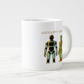 Futuristisches humanoide Roboterdesign Jumbo-Tasse (Vorderseite Rechts)