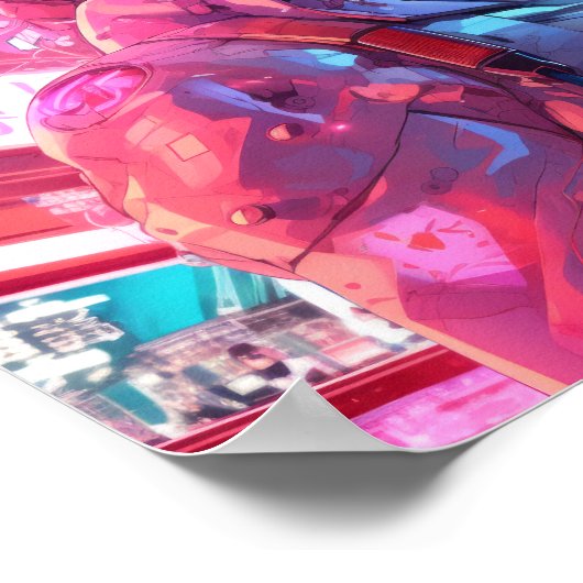 Futuristisches Kunstposter | Ludo Ne Agni Omotel i Poster (Ecke)