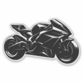 Futuristisches Motorrad Schwarz Weiß Vektor  Aufkleber (Vorderseite)