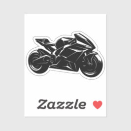 Futuristisches Motorrad Schwarz Weiß Vektor  Aufkleber