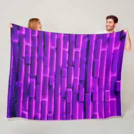 Futuristisches Neon Brick Wall Design Fleecedecke