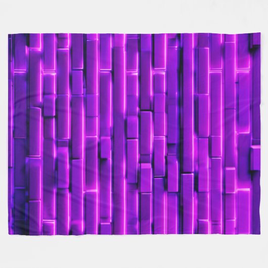 Futuristisches Neon Brick Wall Design Fleecedecke (Vorderseite (Horizontal))