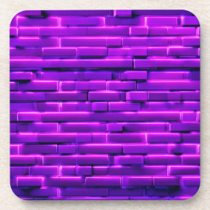 Futuristisches Neon Brick Wall Design Getränkeuntersetzer