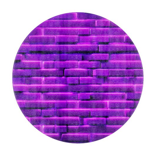 Futuristisches Neon Brick Wall Design Schneidebrett (Vorderseite)