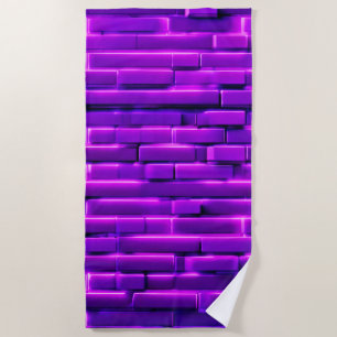 Futuristisches Neon Brick Wall Design Strandtuch