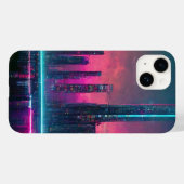 Futuristisches Neon Cyberpunk Cityscape iPhone 14 Case-Mate iPhone Hülle (Rückseite (Horizontal))