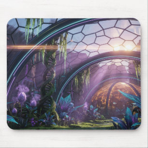 Futuristisches Neon-Cyberpunk-Sechseck-Mauspad Mousepad