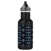 Futuristisches Neon Grid Muster Edelstahlflasche (Rechts)