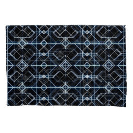 Futuristisches Neon Grid Muster Kissenbezug