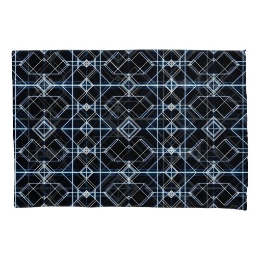 Futuristisches Neon Grid Muster Kissenbezug (Vorderseite-Links)