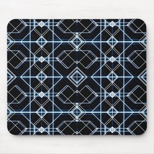 Futuristisches Neon Grid Muster Mousepad (Vorne)