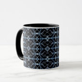 Futuristisches Neon Grid Muster Tasse (Vorderseite Links)