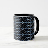 Futuristisches Neon Grid Muster Tasse (VorderseiteRechts)