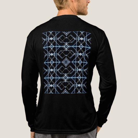 Futuristisches Neon Grid Muster Tri-Blend Shirt (Rückseite)
