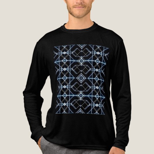 Futuristisches Neon Grid Muster Tri-Blend Shirt (Vorderseite)