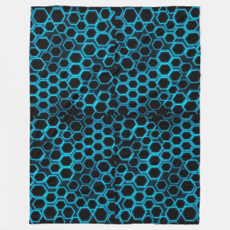 Futuristisches Neon Hexagon Tech Blanket Design Fleecedecke