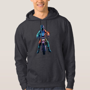 Futuristisches Neon Motocross Rider T - Shirt Desi