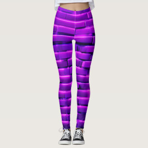 Futuristisches Neon-Ziegelwand-Design Leggings