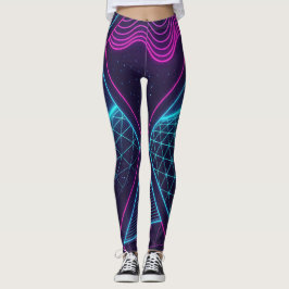 Futuristisches Neonwellen-Nahtlosmuster für  Leggings
