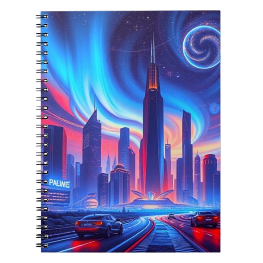 Futuristisches Notebook Notizblock (Vorderseite)