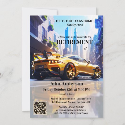 Futuristisches Party für den freien Personenverkeh Einladung (Vorderseite)