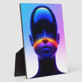 Futuristisches Pixel Art Portrait - Digitales Abst Fotoplatte (Seite)