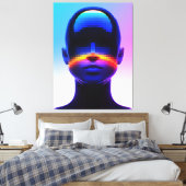 Futuristisches Pixel Art Portrait - Digitales Abst Leinwanddruck (Insitu (Schlafzimmer))