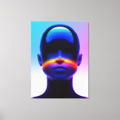Futuristisches Pixel Art Portrait - Digitales Abst Leinwanddruck (Vorderseite)