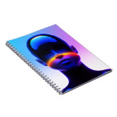 Futuristisches Pixel Art Portrait - Digitales Abst Notizblock (Rechte Seite)