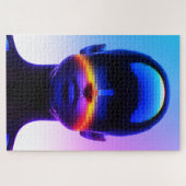 Futuristisches Pixel Art Portrait - Digitales Abst Puzzle (Horizontal)