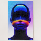 Futuristisches Pixel Art Portrait - Digitales Abst Puzzle (Vertikal)