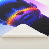 Futuristisches Pixel Art Portrait - Digitales Abst Sherpadecke (3/4)