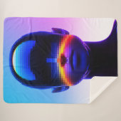 Futuristisches Pixel Art Portrait - Digitales Abst Sherpadecke (Vorderseite (Horizontal))