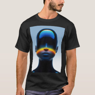 Futuristisches Pixel-Art-Porträt T-Shirt