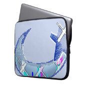 Futuristisches Pixel-Muster abstraktes Laptop-Case Laptopschutzhülle (Vorderseite Links)