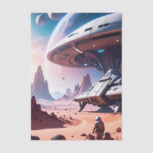 Futuristisches Raumabenteuerungs-Dekopapier Seidenpapier (Vorderseite)