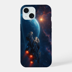 Futuristisches Raumschiff iPhone 15 Hülle