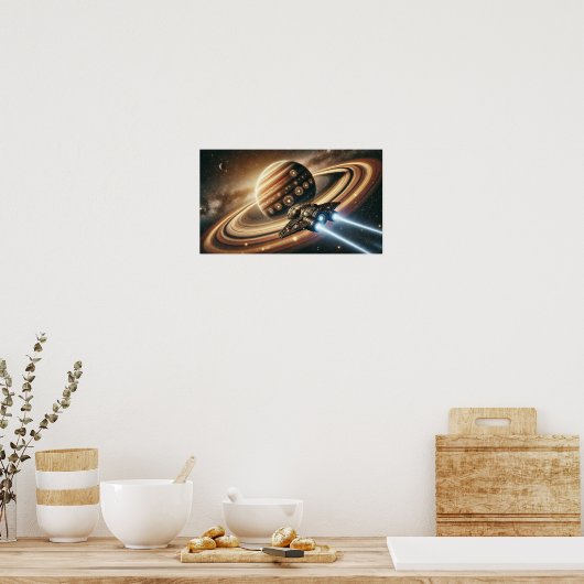 Futuristisches Raumschiff Poster (Küche)
