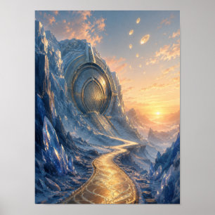 Futuristisches Samen-Gewölbe Eis-Tal 12x16 Poster