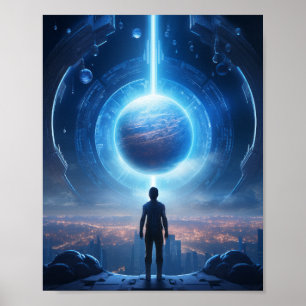 Futuristisches Sci-Fi Planets and Spaceships Poste Poster