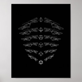 Futuristisches Set Minimalistisch D20 Dice Poster