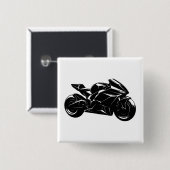 Futuristisches Sportmotorrad-Design Button (Vorne & Hinten)