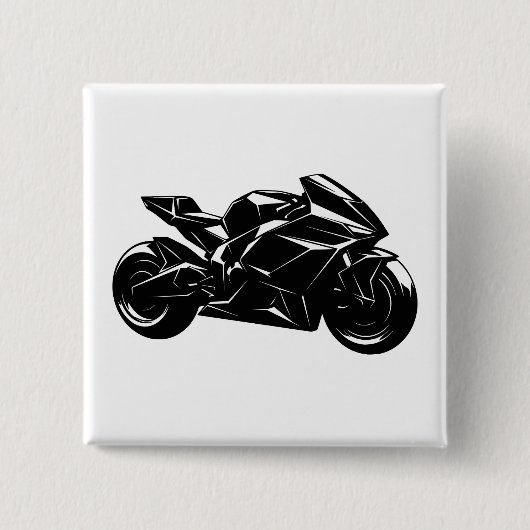 Futuristisches Sportmotorrad-Design Button (Vorderseite)