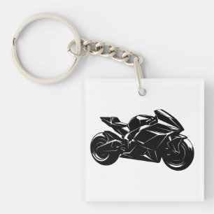 Futuristisches Sportmotorrad-Design Schlüsselanhänger