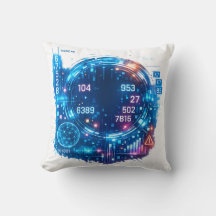 Futuristisches Tech-Interface-Kissen – Digitales H