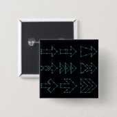 Futuristisches Tech-Pfeil-Schaltungsdesign Button (Vorne & Hinten)