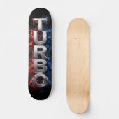Futuristisches TURBO-Chrom-Design 3D Skateboard (Vorderseite)