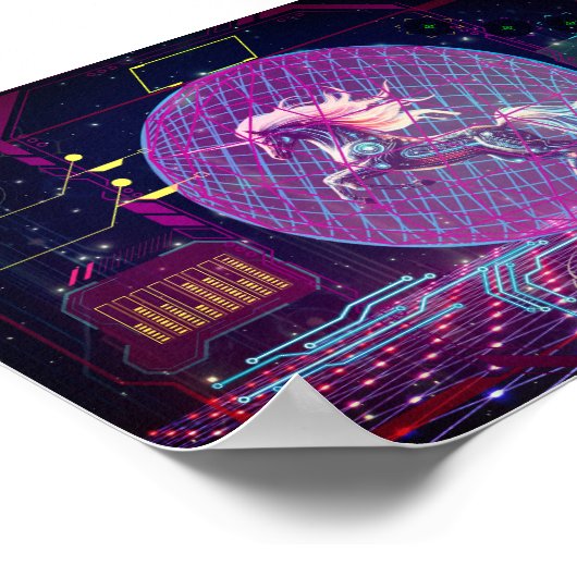 Futuristisches Unicorn Poster (Ecke)