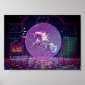 Futuristisches Unicorn Poster (Vorne)